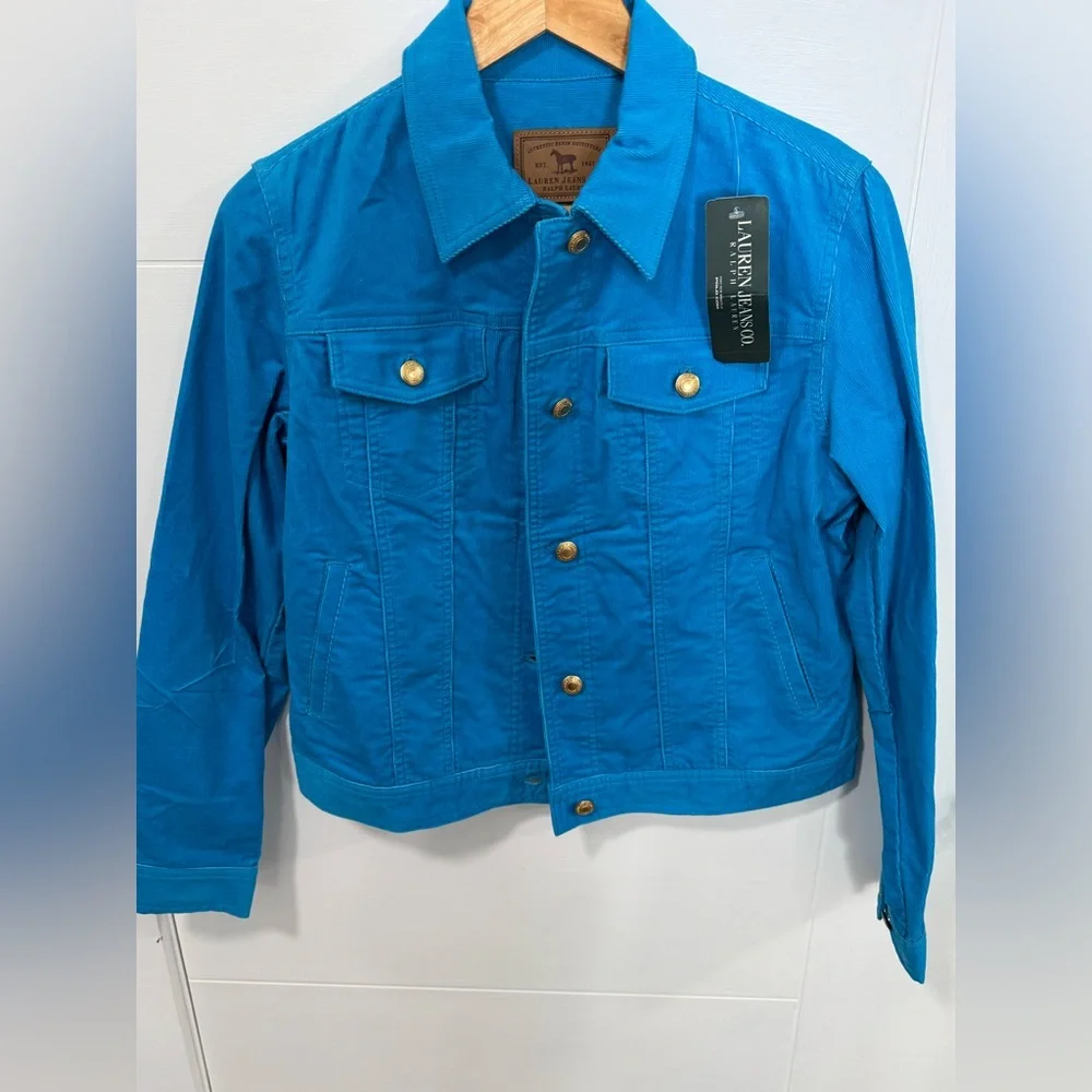 Ralph Lauren Bright Blue Corduroy Jacket Size Small - Picture 1 of 9